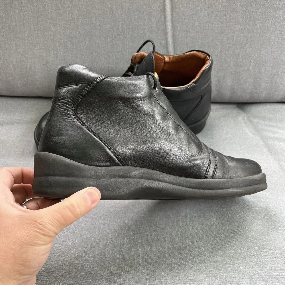 Footprints By Birkenstock Leather Black Ankle Boots Narrow 41 Euro US Men's 8 N